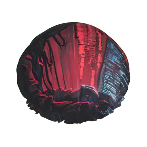 Hacker Attack Print Große Größe Wasserdichte Duschhaube für Damen und Herren Wiederverwendbar Leicht Weiche Mütze von YANYU