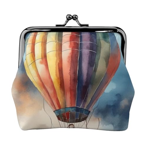 Heißluftballon-Druck, stilvolle einzigartige Münzbörse, niedliche Mini-Geldbörse mit Kussschloss, wasserdicht für Münzen von YANYU