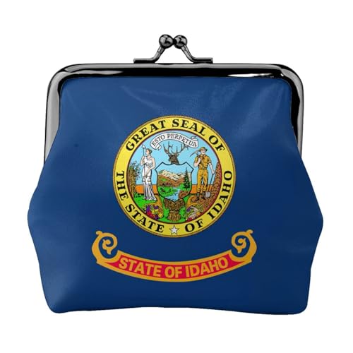 Idaho Staatsflagge Druck, stilvolle einzigartige Münzbörse, niedliche Mini-Geldbörse mit Kussschloss, wasserdicht für Münzen von YANYU