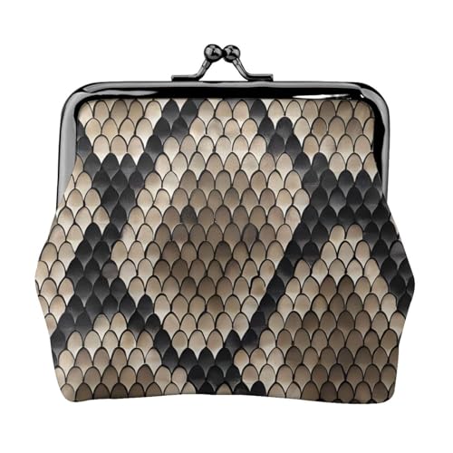 Klassische Schlangenhaut-Druck, stilvolle einzigartige Münzbörse, niedliche Mini-Geldbörse mit Kussschloss, wasserdicht für Münzen von YANYU