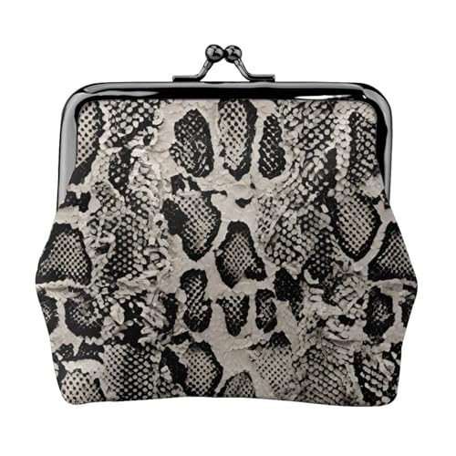 Klassische Schlangenhaut-Druck, stilvolle einzigartige Münzbörse, niedliche Mini-Geldbörse mit Kussschloss, wasserdicht für Münzen von YANYU