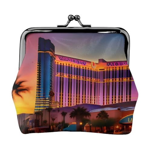 Las Vegas Sunset 1 Print Stilvolle einzigartige Münzbörse niedliche Mini-Geldbörse mit Kussschloss, wasserdicht für Münzen von YANYU