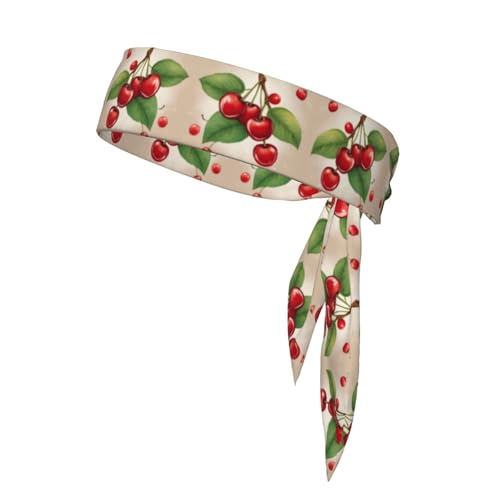 Lovely Sweet Red Cherry 1 Print Sport Head Tie Sweat Wicking Head Tie Quick Dry Adjustable for Men and Women von YANYU