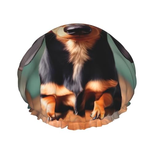 Nette Dackel Duggee Druck Große Größe Wasserdichte Dusche Kappe Für Frauen Und Männer Wiederverwendbare Leichte Weiche Hut von YANYU