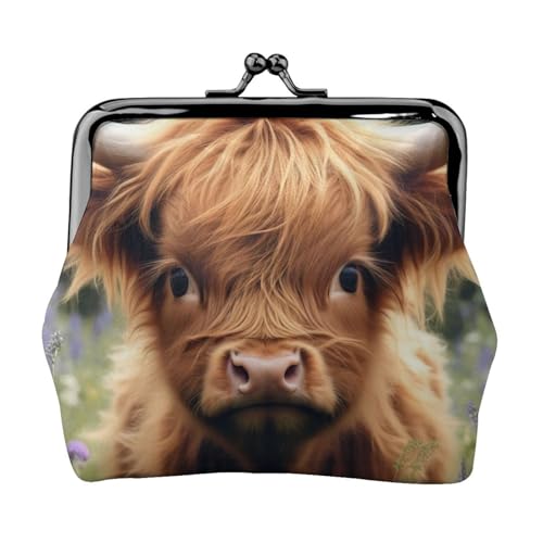 Niedliche Kuh-Druck, stilvolle einzigartige Münzbörse, niedliche Mini-Geldbörse mit Kussschloss, wasserdicht für Münzen von YANYU