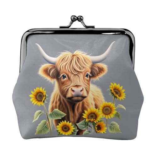 Niedliche Kuh-Druck, stilvolle einzigartige Münzbörse, niedliche Mini-Geldbörse mit Kussschloss, wasserdicht für Münzen von YANYU