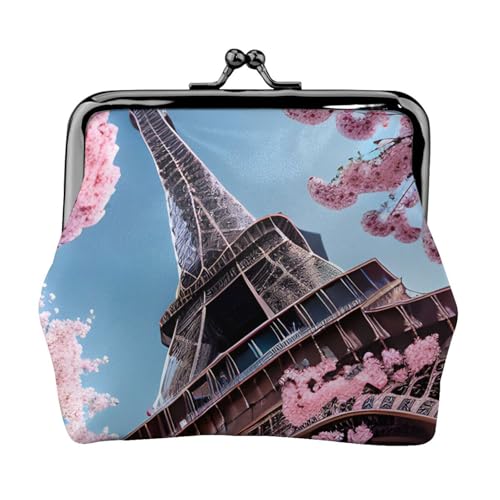 Ölgemälde Paris Eiffelturm Druck Stilvolle einzigartige Münzbörse niedliche Mini-Geldbörse mit Kussschloss wasserdicht für Münzen von YANYU