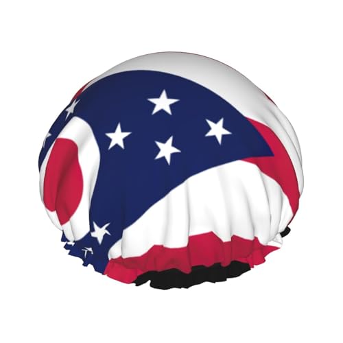 Ohio State Flag Print Große Größe Wasserdichte Duschhaube für Damen und Herren Wiederverwendbar Leicht Weiche Mütze Ohio State Flag Print Große Größe Wasserdichte Duschhaube für Damen und Herren Wiederverwendbar Leicht Weiche Mütze von YANYU
