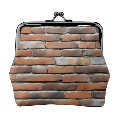 Old Brick Wall Print Stilvolle einzigartige Münzbörse niedliche Mini-Geldbörse mit Kussschloss, wasserdicht für Münzen von YANYU
