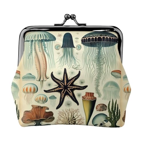 Ozean-Quallen-Geldbörse, elegant und einzigartig, mit Kuss-Verschluss, wasserdicht, für Münzen von YANYU