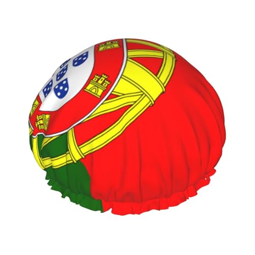 Portugiesische Flagdruck Große Größe Wasserdichte Duschkappe Für Frauen Und Männer Wiederverwendbare Leichte Weiche Hut von YANYU