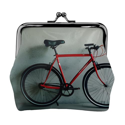 Retro-Fahrrad-Muster, stilvoll, einzigartige Münzbörse, niedliche Mini-Geldbörse mit Kussschloss, wasserdicht für Münzen von YANYU