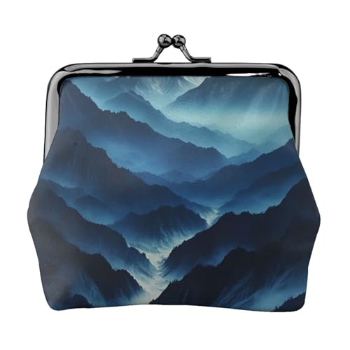 Rocky Mountain Print Stilvolle einzigartige Münzbörse niedliche Mini-Geldbörse mit Kussschloss, wasserdicht für Münzen von YANYU