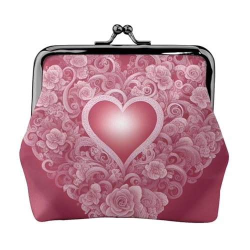 Romantischer Herzaufdruck, stilvolle einzigartige Münzbörse, niedliche Mini-Geldbörse mit Kussschloss, wasserdicht für Münzen Romantischer Herzaufdruck, stilvolle einzigartige Münzbörse, niedliche Mini-Geldbörse mit Kussschloss, wasserdicht für Münzen von YANYU