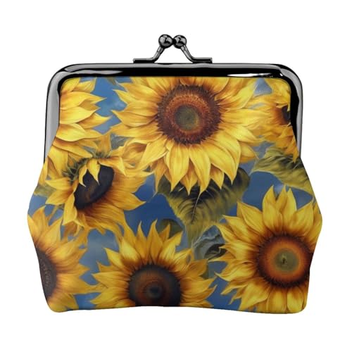 Schöne Geldbörse mit Sonnenblumenmuster, elegant und einzigartig, schöne Münzgeldbörse mit Kussverschluss, wasserdicht von YANYU