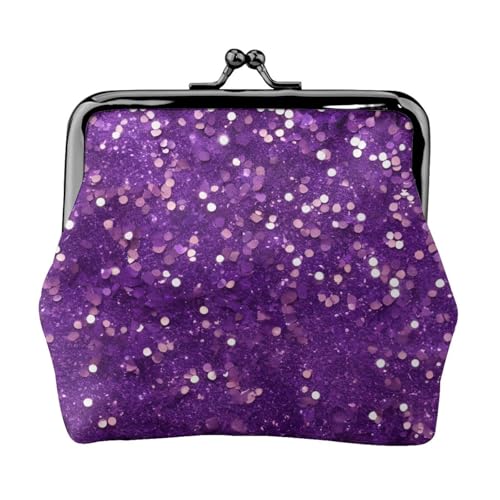 Schöne Geldbörse mit violettem Glitzer-Druck, einzigartige Geldbörse mit Kussverschluss, wasserdicht für Münzen Schöne Geldbörse mit violettem Glitzer-Druck, einzigartige Geldbörse mit Kussverschluss, wasserdicht für Münzen von YANYU