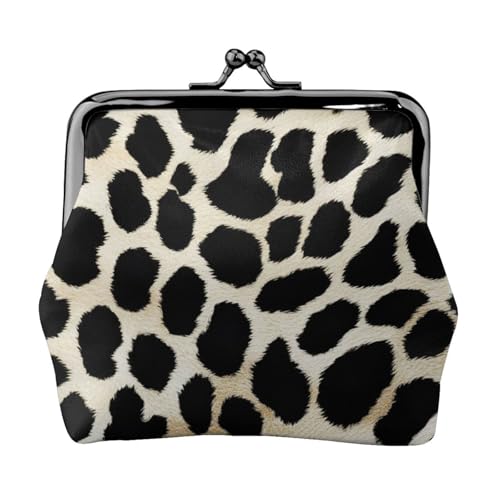 Schwarze Geldbörse mit Leopardenmuster, stilvoll, einzigartig, niedlich, Mini-Geldbörse mit Kussschloss, wasserdicht für Münzen von YANYU