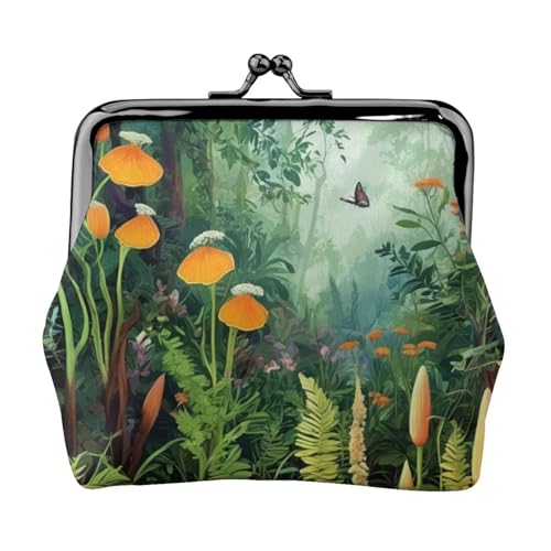 Stilvolle einzigartige Münzbörse mit Blumenblatt-Druck, niedlich, Mini-Geldbörse mit Kussschloss, wasserdicht für Münzen von YANYU