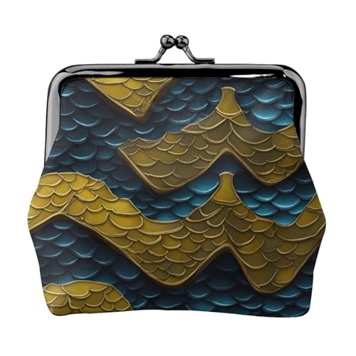 Stilvolle einzigartige Münzbörse mit Drachen-Schuppen-Druck, niedliche Mini-Geldbörse mit Kussschloss, wasserdicht für Münzen von YANYU