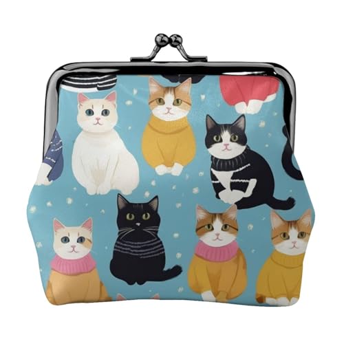 Stilvolle und einzigartige Cartoon-Katzen-Print-Münzgeldbörse, schöne Geldbörse mit Kussverschluss, wasserdicht Stilvolle und einzigartige Cartoon-Katzen-Print-Münzgeldbörse, schöne Geldbörse mit Kussverschluss, wasserdicht von YANYU