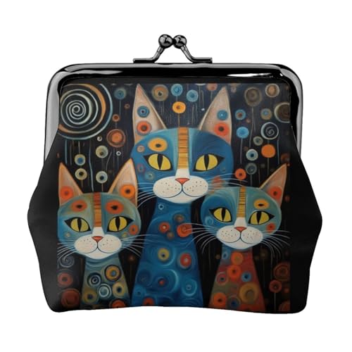 Stilvolle und einzigartige Geldbörse mit Katzenmuster und wasserdichtem Kussverschluss für Münzen Stilvolle und einzigartige Geldbörse mit Katzenmuster und wasserdichtem Kussverschluss für Münzen von YANYU