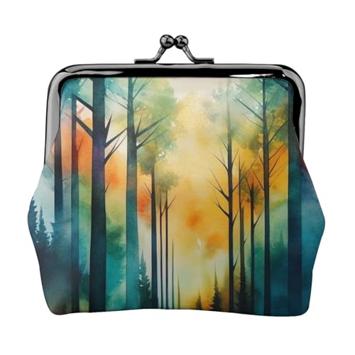 Tree Art Print Stilvolle einzigartige Münzgeldbörse niedliche Mini-Geldbörse mit Kussschloss, wasserdicht für Münzen von YANYU