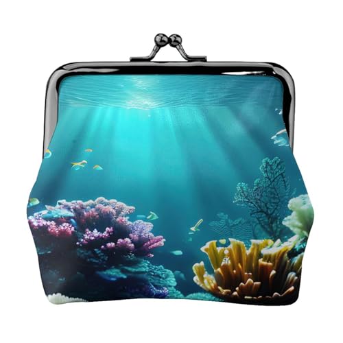 Unterwasser-Landschaftsgeldbörse, schick und einzigartig, mit Kuss-Verschluss, wasserdicht von YANYU