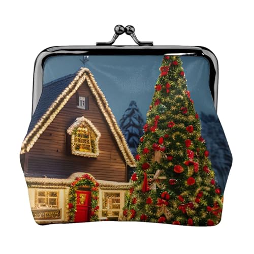 Weihnachten Karneval Dorf Druck Stilvolle einzigartige Münzbörse Niedlich Mini Geldbörse mit Kussschloss Wasserdicht für Münzen von YANYU