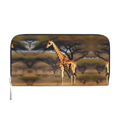 YANYU Afrika Giraffe Majestätischer Baumdruck Leder Handgeldbörse Clutch für Damen Freizeit und Reisen Verwendung für alle Anlässe, Schwarz, Einheitsgröße, Kunst YANYU Afrika Giraffe Majestätischer Baumdruck Leder Handgeldbörse Clutch für Damen Freizeit und Reisen Verwendung für alle Anlässe, Schwarz, Einheitsgröße, Kunst von YANYU