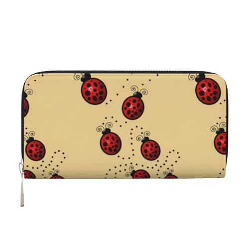 YANYU Art Ladybug Tracks Print Leder Handgeldbörse Clutch für Frauen Freizeit und Reisen Gebrauch alle Gelegenheiten Geldbörse, Schwarz, Einheitsgröße, Kunst von YANYU