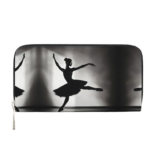 YANYU Ballerina Dance Print Leder Hand Geldbörse Clutch für Frauen Casual und Reisen Gebrauch alle Gelegenheiten Geldbörse, Schwarz, Einheitsgröße, Kunst von YANYU