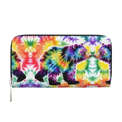 YANYU Bear Dancing Batik-Druck, Leder-Handgeldbörse, Clutch für Damen, Freizeit und Reisen, für alle Anlässe, Schwarz, Einheitsgröße, Kunst YANYU Bear Dancing Batik-Druck, Leder-Handgeldbörse, Clutch für Damen, Freizeit und Reisen, für alle Anlässe, Schwarz, Einheitsgröße, Kunst von YANYU