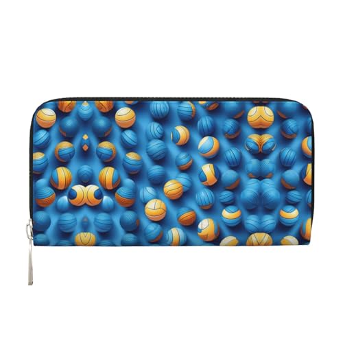 YANYU Blaue Geldbörse mit Volleyball-Druck, Leder, für Damen, Freizeit und Reisen, für alle Anlässe, Schwarz, Einheitsgröße, Kunst YANYU Blaue Geldbörse mit Volleyball-Druck, Leder, für Damen, Freizeit und Reisen, für alle Anlässe, Schwarz, Einheitsgröße, Kunst von YANYU