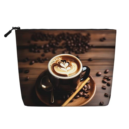 YANYU Delicious Make-up-Tasche, einlagig, mit Herzmotiv, wasserdicht, Reise-Kosmetik-Organizer, großes Fassungsvermögen, Schwarz, Einheitsgröße von YANYU