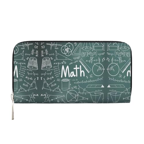 YANYU Formulas Shapes Theory Mathematikunterricht Wortdruck Leder Handtasche Clutch für Frauen Freizeit und Reisen Verwendung für alle Anlässe, Schwarz, Einheitsgröße, Kunst von YANYU