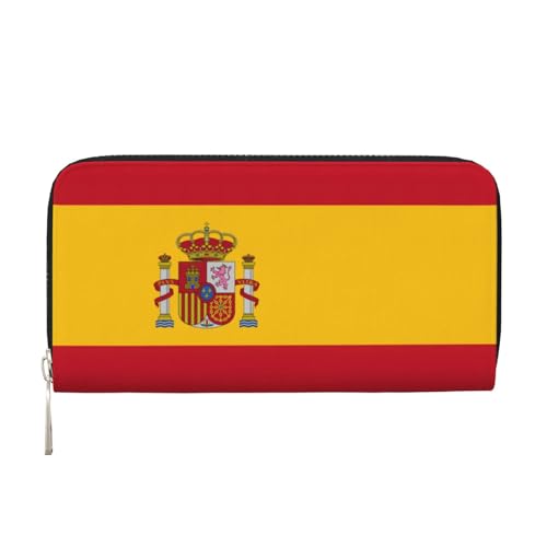 YANYU Geldbörse aus Leder mit spanischer Flagge, Clutch, für Damen, Freizeit und Reisen, für alle Anlässe, Schwarz, Einheitsgröße, Kunst YANYU Geldbörse aus Leder mit spanischer Flagge, Clutch, für Damen, Freizeit und Reisen, für alle Anlässe, Schwarz, Einheitsgröße, Kunst von YANYU