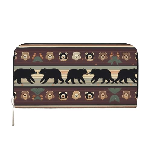 YANYU Geldbörse mit Bären-Aufdruck, Leder, Clutch, für Damen, Freizeit und Reisen, für alle Anlässe, Schwarz, Einheitsgröße, Kunst YANYU Geldbörse mit Bären-Aufdruck, Leder, Clutch, für Damen, Freizeit und Reisen, für alle Anlässe, Schwarz, Einheitsgröße, Kunst von YANYU