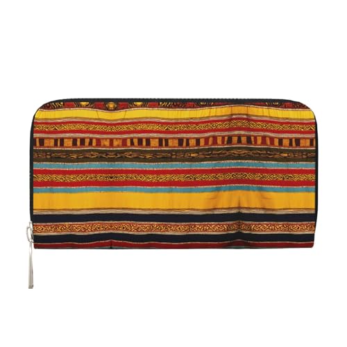 YANYU Geldbörse mit Indianer-Muster, Leder, Handbrieftasche, Clutch, für Damen, Freizeit und Reisen, für alle Anlässe, Schwarz, Einheitsgröße, Kunst von YANYU