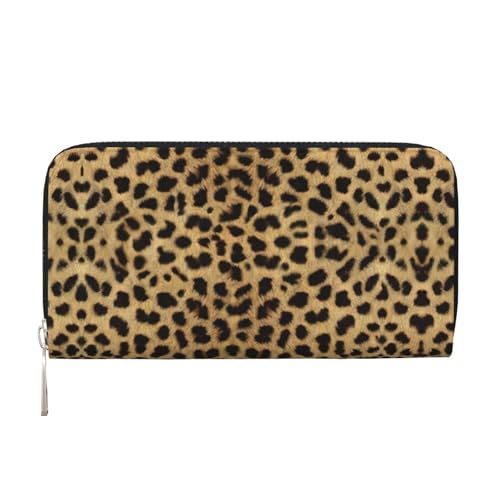 YANYU Geldbörse mit Leopardenmuster, Leder, Handgeldbörse für Damen, Freizeit und Reisen, für alle Anlässe, Schwarz, Einheitsgröße, Kunst von YANYU
