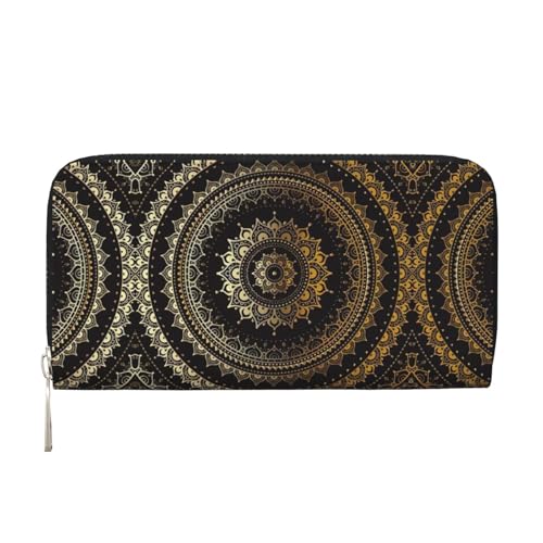 YANYU Geldbörse mit Mandala-Druck, Leder, für Damen, Freizeit und Reisen, für alle Anlässe, Schwarz, Einheitsgröße, Kunst YANYU Geldbörse mit Mandala-Druck, Leder, für Damen, Freizeit und Reisen, für alle Anlässe, Schwarz, Einheitsgröße, Kunst von YANYU