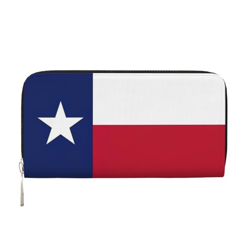 YANYU Geldbörse mit Texas-Flaggen-Druck, Leder-Handgeldbörse für Damen, Freizeit und Reisen, alle Anlässe, Schwarz, Einheitsgröße, Kunst von YANYU