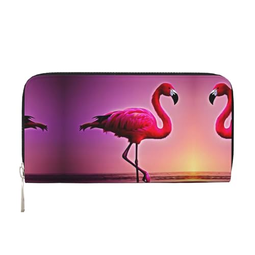 YANYU Geldbörse mit pinkem Flamingo-Muster, Leder, Handbrieftasche für Damen, Freizeit und Reisen, für alle Anlässe, Schwarz, Einheitsgröße, Kunst YANYU Geldbörse mit pinkem Flamingo-Muster, Leder, Handbrieftasche für Damen, Freizeit und Reisen, für alle Anlässe, Schwarz, Einheitsgröße, Kunst von YANYU