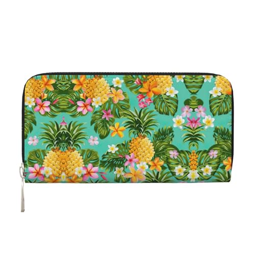 YANYU Geldbörse mit tropischem Frucht-Ananas-Druck, Leder, Clutch, für Damen, Freizeit und Reisen, für alle Anlässe, Schwarz, Einheitsgröße, Kunst YANYU Geldbörse mit tropischem Frucht-Ananas-Druck, Leder, Clutch, für Damen, Freizeit und Reisen, für alle Anlässe, Schwarz, Einheitsgröße, Kunst von YANYU