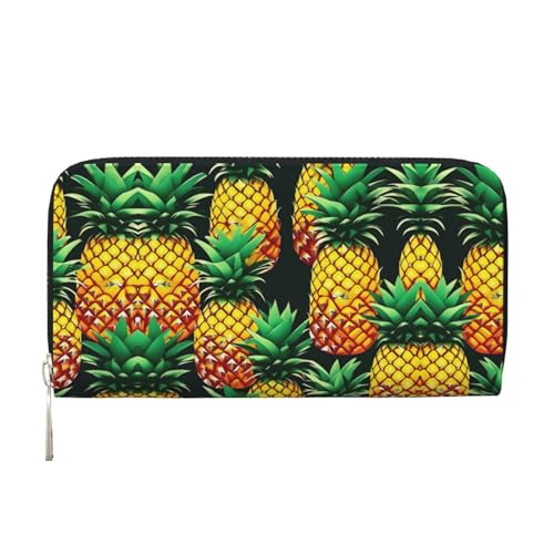 YANYU Geldbörse mit tropischem Frucht-Ananas-Druck, Leder, für Damen, Freizeit und Reisen, für alle Anlässe, Schwarz, Einheitsgröße, Kunst YANYU Geldbörse mit tropischem Frucht-Ananas-Druck, Leder, für Damen, Freizeit und Reisen, für alle Anlässe, Schwarz, Einheitsgröße, Kunst von YANYU