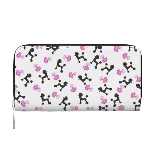 YANYU Girly Pink Parfümflasche und Pudel-Druck, Leder-Handbrieftasche, Clutch für Damen, Freizeit und Reisen, für alle Anlässe, Schwarz, Einheitsgröße, Kunst YANYU Girly Pink Parfümflasche und Pudel-Druck, Leder-Handbrieftasche, Clutch für Damen, Freizeit und Reisen, für alle Anlässe, Schwarz, Einheitsgröße, Kunst von YANYU