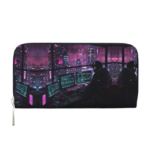 YANYU Hacker-Ära, Leder-Handgeldbörse, Clutch, für Damen, Freizeit und Reisen, für alle Anlässe, Schwarz, Einheitsgröße, Kunst YANYU Hacker-Ära, Leder-Handgeldbörse, Clutch, für Damen, Freizeit und Reisen, für alle Anlässe, Schwarz, Einheitsgröße, Kunst von YANYU