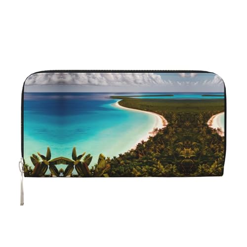 YANYU Island of Cuba Leder-Handbrieftasche, Clutch, für Damen, Freizeit und Reisen, für alle Anlässe, Schwarz, Einheitsgröße, Kunst von YANYU