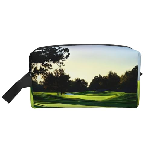 YANYU Kulturbeutel mit Golfplatz-Druck, mit Reißverschluss, Aufbewahrungstaschen mit Griffen, tragbarer Kosmetik-Organizer, Weiss/opulenter Garten, Einheitsgröße von YANYU