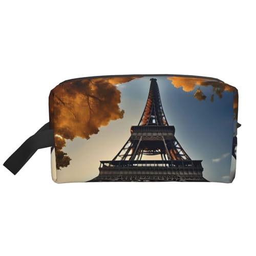 YANYU Kulturbeutel mit Reißverschluss, Motiv: Eiffelturm, Paris, mit Reißverschluss, tragbar, Kosmetik-Organizer, Weiss/opulenter Garten, Einheitsgröße von YANYU