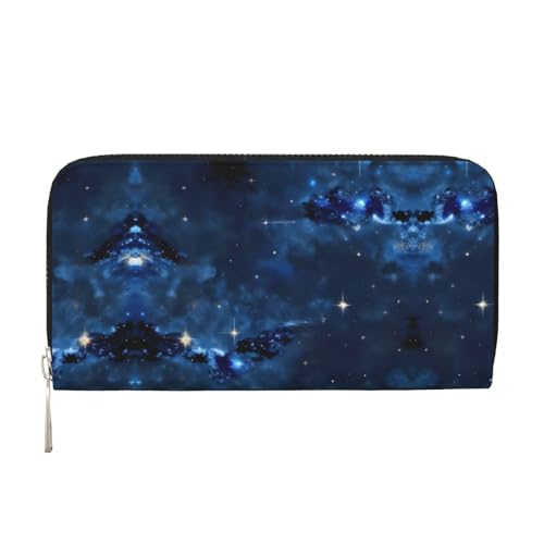 YANYU Leder-Handgeldbörse mit blauem Galaxie-Druck, Clutch, für Damen, Freizeit und Reisen, für alle Anlässe, Schwarz, Einheitsgröße, Kunst YANYU Leder-Handgeldbörse mit blauem Galaxie-Druck, Clutch, für Damen, Freizeit und Reisen, für alle Anlässe, Schwarz, Einheitsgröße, Kunst von YANYU